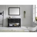 Caroline Estate 48" Single Bathroom Vanity in Espresso with Marble Top and Round Sink with Brushed Nickel Faucet and Mirror