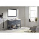 Caroline Estate 48" Single Bathroom Vanity in Grey with Marble Top and Square Sink with Brushed Nickel Faucet and Mirror