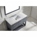 Caroline Estate 48" Single Bathroom Vanity in Grey with Marble Top and Square Sink with Brushed Nickel Faucet and Mirror