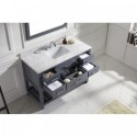 Caroline Estate 48" Single Bathroom Vanity in Grey with Marble Top and Square Sink with Brushed Nickel Faucet and Mirror