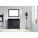 Victoria 48" Single Bathroom Vanity in Espresso with Black Galaxy Granite Top and Square Sink with Mirror