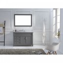 Victoria 48" Single Bathroom Vanity in Grey with Marble Top and Round Sink with Polished Chrome Faucet and Mirror