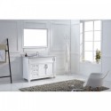 Victoria 48" Single Bathroom Vanity in White with Marble Top and Round Sink with Mirror