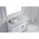 Victoria 48" Single Bathroom Vanity in White with Marble Top and Round Sink with Mirror