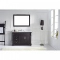 Victoria 48" Single Bathroom Vanity in Espresso with Marble Top and Square Sink with Polished Chrome Faucet and Mirror