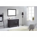 Victoria 48" Single Bathroom Vanity in Espresso with Marble Top and Square Sink with Polished Chrome Faucet and Mirror