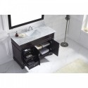 Victoria 48" Single Bathroom Vanity in Espresso with Marble Top and Square Sink with Polished Chrome Faucet and Mirror
