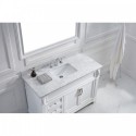 Victoria 48" Single Bathroom Vanity in White with Marble Top and Square Sink with Brushed Nickel Faucet and Mirror
