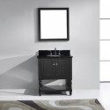 Julianna 32" Single Bathroom Vanity in Espresso with Black Galaxy Granite Top and Round Sink with Mirror