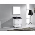 Julianna 32" Single Bathroom Vanity in White with Top and Square Sink with Brushed Nickel Faucet and Mirror