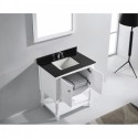 Julianna 32" Single Bathroom Vanity in White with Top and Square Sink with Brushed Nickel Faucet and Mirror