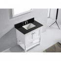 Julianna 32" Single Bathroom Vanity in White with Top and Square Sink with Brushed Nickel Faucet and Mirror