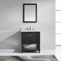Julianna 32" Single Bathroom Vanity in Espresso with Marble Top and Square Sink with Brushed Nickel Faucet and Mirror