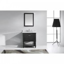 Julianna 32" Single Bathroom Vanity in Espresso with Marble Top and Square Sink with Brushed Nickel Faucet and Mirror