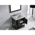 Julianna 32" Single Bathroom Vanity in Espresso with Marble Top and Square Sink with Brushed Nickel Faucet and Mirror