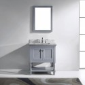Julianna 32" Single Bathroom Vanity in Grey with Marble Top and Square Sink with Mirror