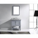 Julianna 32" Single Bathroom Vanity in Grey with Marble Top and Square Sink with Mirror