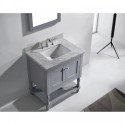 Julianna 32" Single Bathroom Vanity in Grey with Marble Top and Square Sink with Mirror