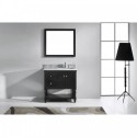 Julianna 36" Single Bathroom Vanity in Espresso with Marble Top and Square Sink with Mirror