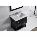 Julianna 36" Single Bathroom Vanity in Espresso with Marble Top and Square Sink with Mirror