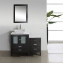 Brentford 46" Single Bathroom Vanity in Espresso with White Engineered Stone Top and Square Sink with Brushed Nickel Faucet and Mirror