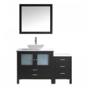 Brentford 54" Single Bathroom Vanity in Espresso with White Engineered Stone Top and Square Sink with Polished Chrome Faucet and Mirror