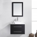 Marsala 29" Single Bathroom Vanity in Espresso with White Engineered Stone Top and Square Sink with Brushed Nickel Faucet and Mirror