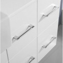 Hazel 55" Single Bathroom Vanity in White with White Ceramic Top and Square Sink with Brushed Nickel Faucet and Mirror