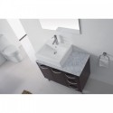 Tilda 36" Single Bathroom Vanity in Espresso with Marble Top and Square Sink with Polished Chrome Faucet and Mirror
