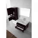 Antonio 30" Single Bathroom Vanity in Espresso with White Ceramic Top and Square Sink with Polished Chrome Faucet and Mirror