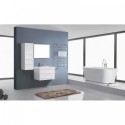 Antonio 30" Single Bathroom Vanity in White with White Ceramic Top and Square Sink with Polished Chrome Faucet and Mirror