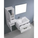 Antonio 30" Single Bathroom Vanity in White with White Ceramic Top and Square Sink with Polished Chrome Faucet and Mirror