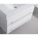 Antonio 30" Single Bathroom Vanity in White with White Ceramic Top and Square Sink with Polished Chrome Faucet and Mirror