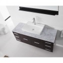Biagio 55" Single Bathroom Vanity in Espresso with Marble Top and Odd Sink with Polished Chrome Faucet and Mirror
