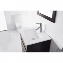 Bruno 24" Single Bathroom Vanity in Espresso with Slim White Ceramic Top and Square Sink with Polished Chrome Faucet and Mirror