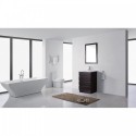 Bruno 24" Single Bathroom Vanity in Espresso with Slim White Ceramic Top and Square Sink with Brushed Nickel Faucet and Mirror