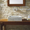 Mya Natural Stone Bathroom Vessel Sink in Bianco Carrara Marble