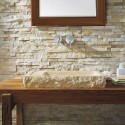 Orion Natural Stone Bathroom Vessel Sink in Galala Beige Marble