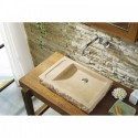 Orion Natural Stone Bathroom Vessel Sink in Galala Beige Marble