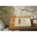 Orion Natural Stone Bathroom Vessel Sink in Galala Beige Marble