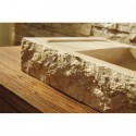 Orion Natural Stone Bathroom Vessel Sink in Galala Beige Marble