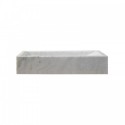 Eros Natural Stone Bathroom Vessel Sink in Bianco Carrara Marble