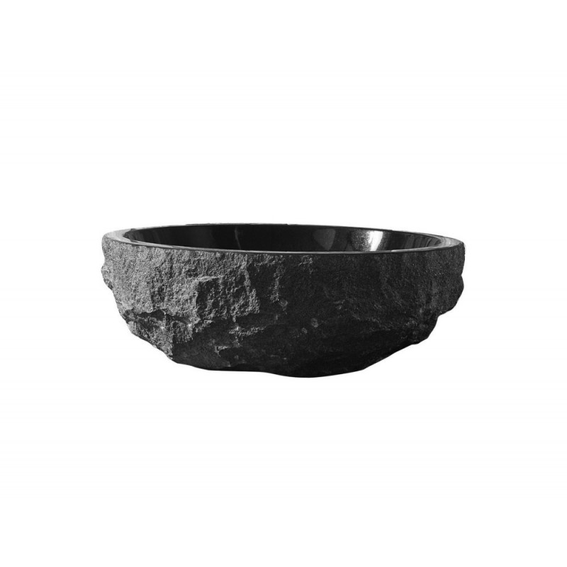 Adonia Natural Stone Bathroom Vessel Sink in Shanxi Black Granite