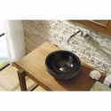 Adonia Natural Stone Bathroom Vessel Sink in Shanxi Black Granite