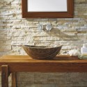 Doris Natural Stone Bathroom Vessel Sink in Coffee Marble