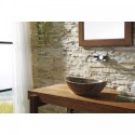 Doris Natural Stone Bathroom Vessel Sink in Coffee Marble
