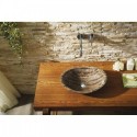 Doris Natural Stone Bathroom Vessel Sink in Coffee Marble