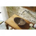 Doris Natural Stone Bathroom Vessel Sink in Coffee Marble