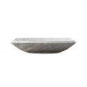 Kirke Natural Stone Bathroom Vessel Sink in Bianco Carrara Marble