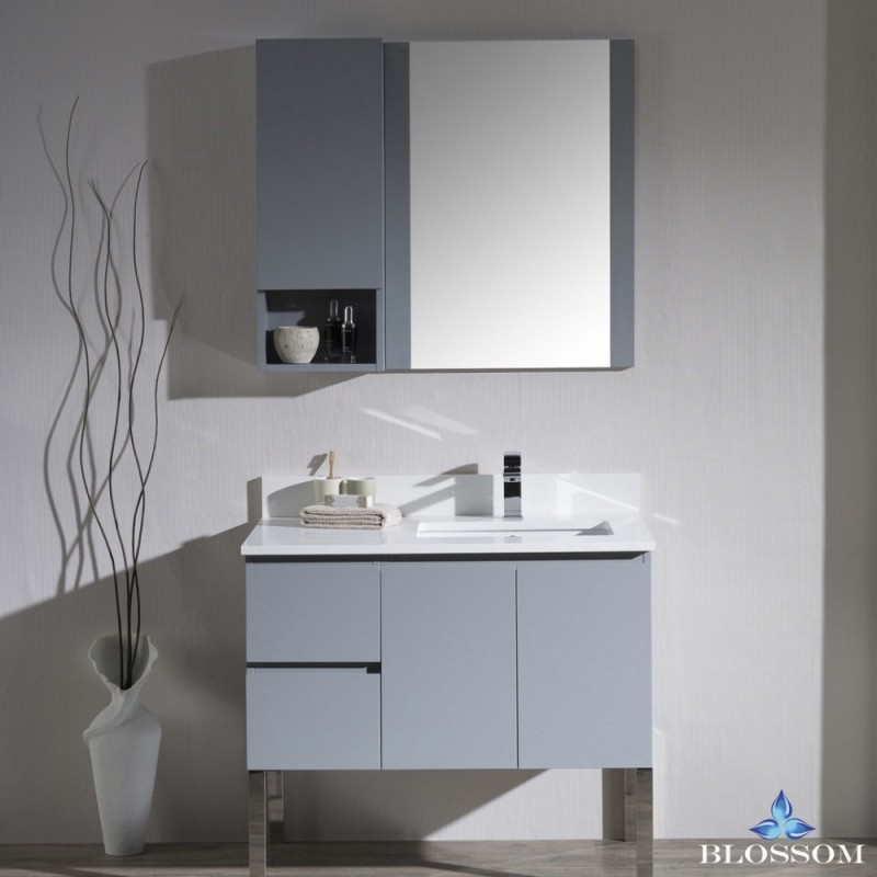 Monaco 36" Right Vanity Set with Chrome Legs